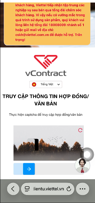 Xác minh Captcha để truy cập hợp đồng